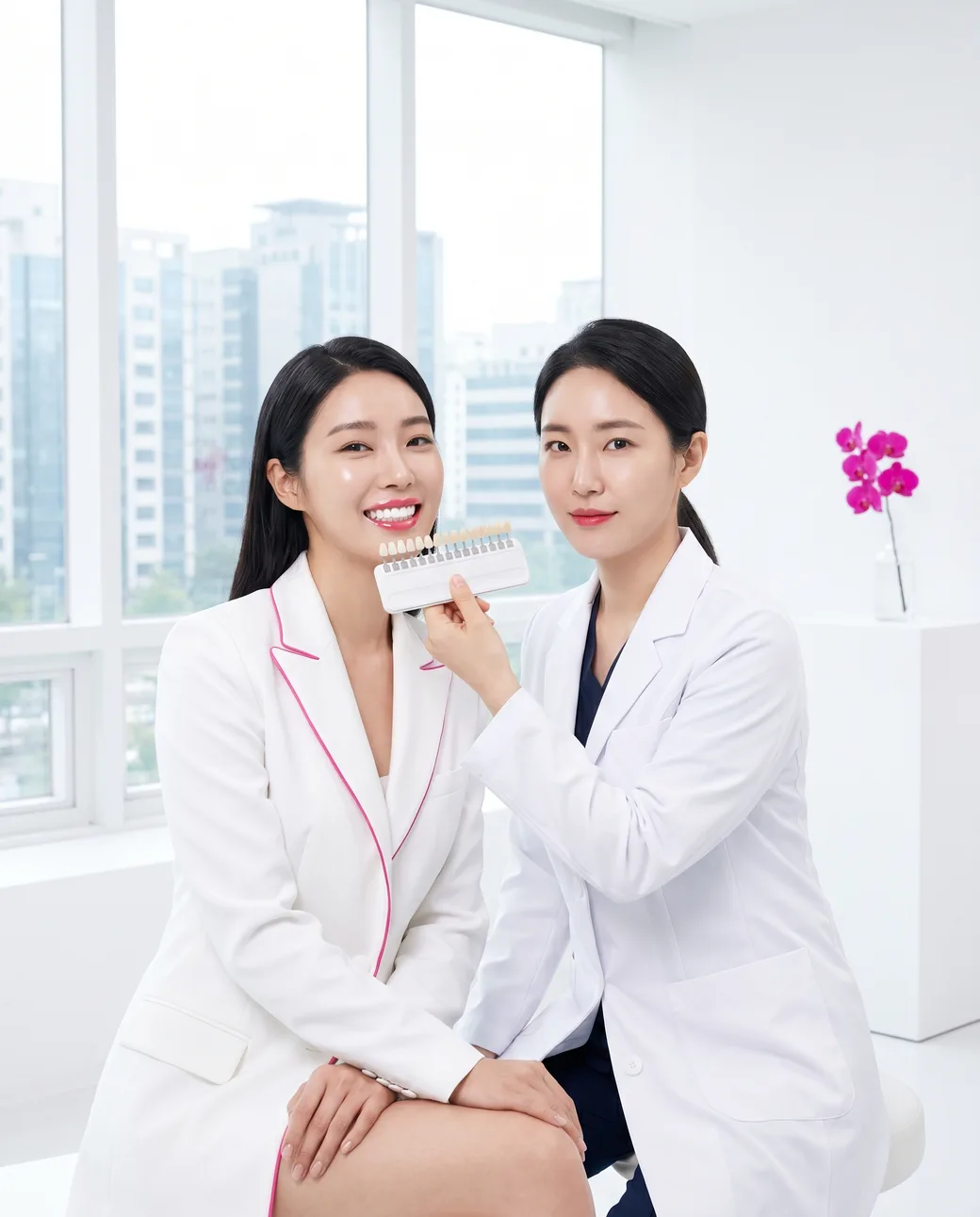 심미보철 진료를 상징하는 에디토리얼 정물