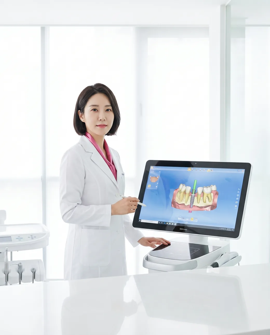 임플란트 진료를 상징하는 에디토리얼 정물