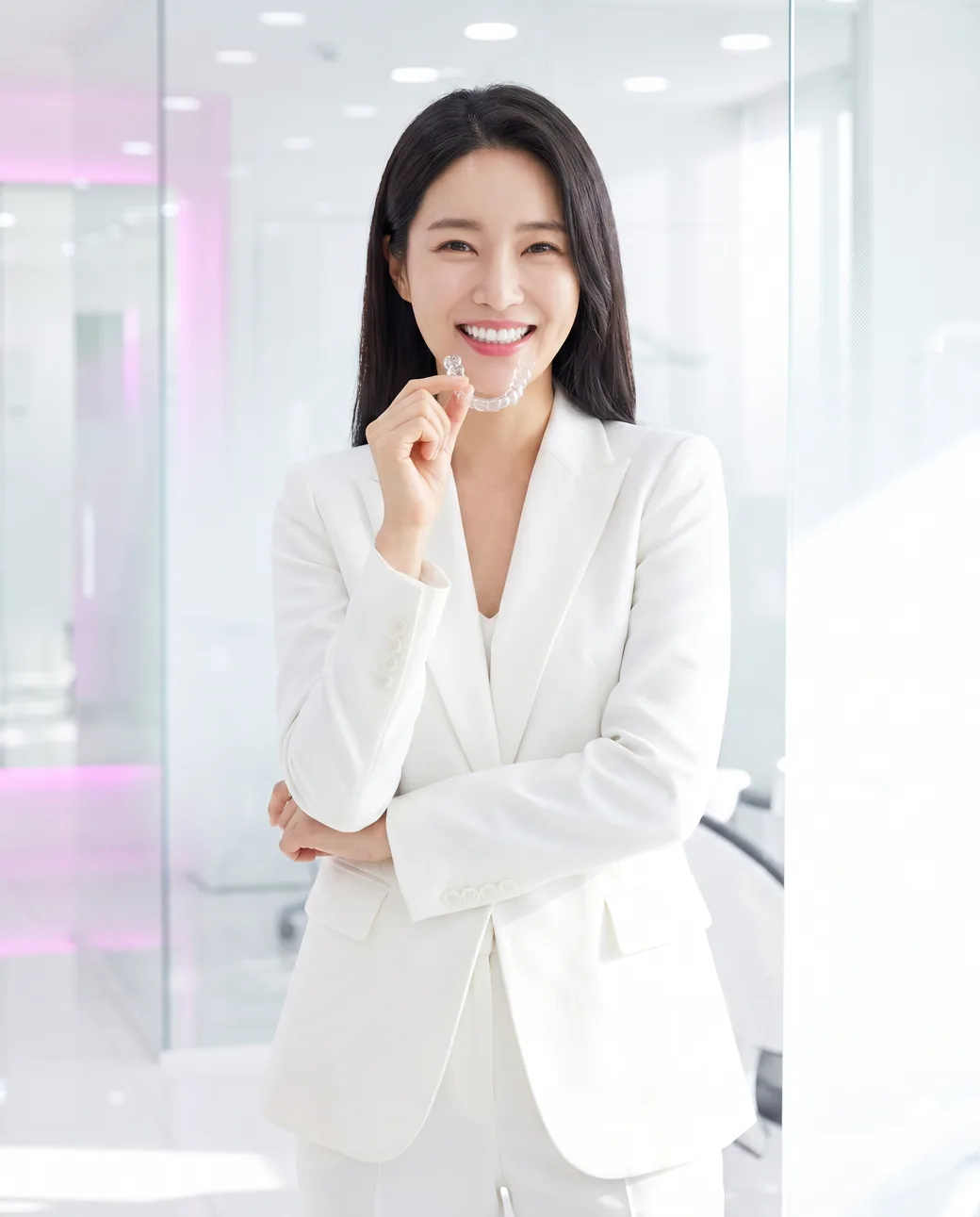 투명교정 진료를 상징하는 에디토리얼 정물